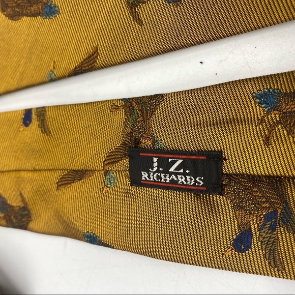 Vintage gold tones mens 100% silk duck neck tie by J.Z. Richards. - Picture 4 of 4